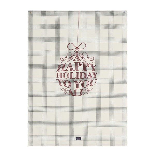 Lexington Happy holiday keittiöpyyhe luomupuuvillaa 50*70cm, vihreä/valkoinen