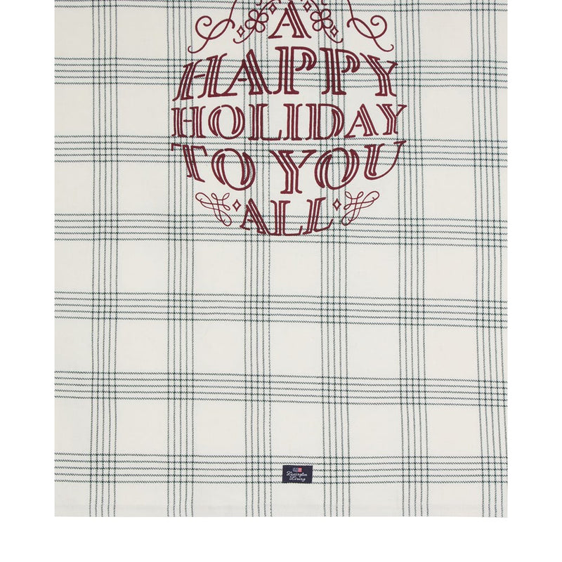 Lexington Happy holiday keittiöpyyhe luomupuuvillaa 50*70cm, vihreä/valkoinen