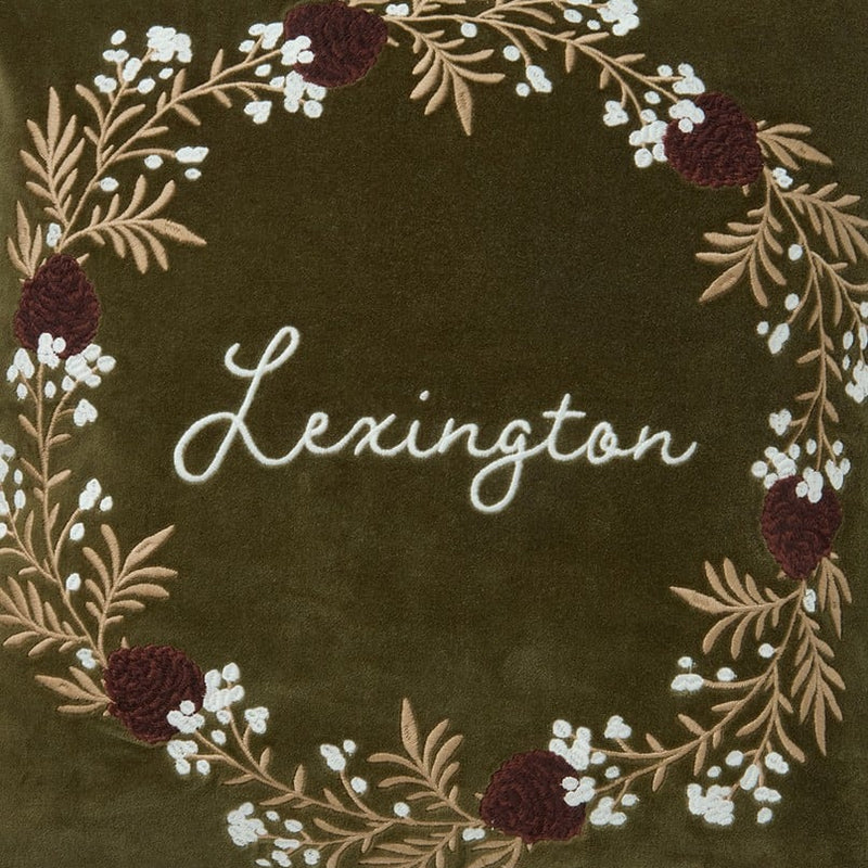 Lexington Wreath tyynynpäällinen luomupuuvillasamettia 50*50cm, vihreä