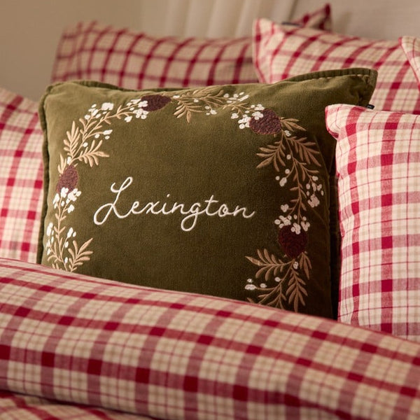 Lexington Wreath tyynynpäällinen luomupuuvillasamettia 50*50cm, vihreä