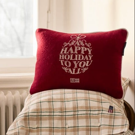 Lexington Ornament tyyny villasekoitetta 40*30cm, punainen