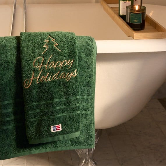 Lexington Happy Holidays käsipyyhe puuvillaa 50*70cm, vihreä