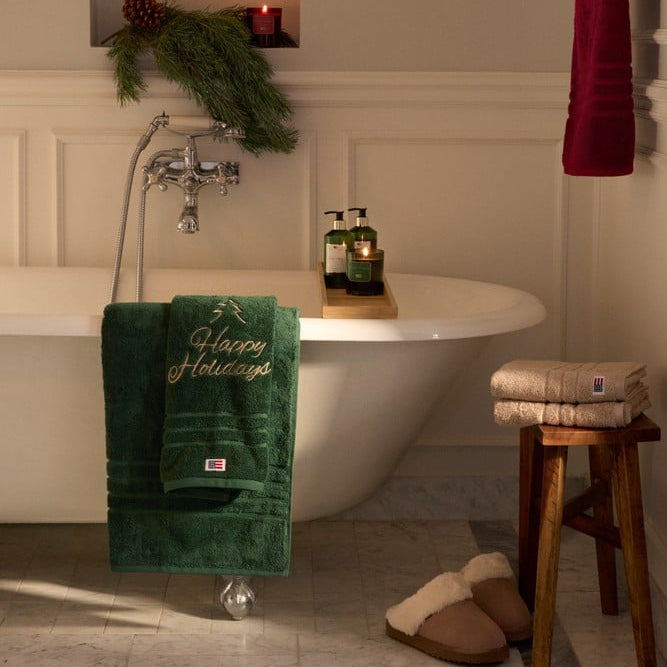 Lexington Happy Holidays käsipyyhe puuvillaa 50*70cm, vihreä