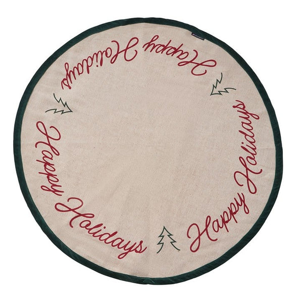 Lexington kuusenalusmatto juutti-puuvillasekoitetta ø110cm, ruskea/punainen/vihreä