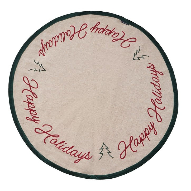 Lexington kuusenalusmatto juutti-puuvillasekoitetta ø110cm, ruskea/punainen/vihreä