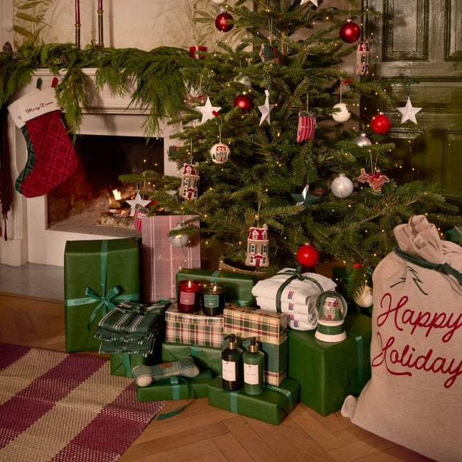 Lexington joululahjasäkki puuvillaa/juuttia 95*65cm, ruskea