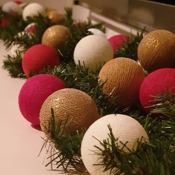 Happy Lights Christmas Gold LED 35 palloa