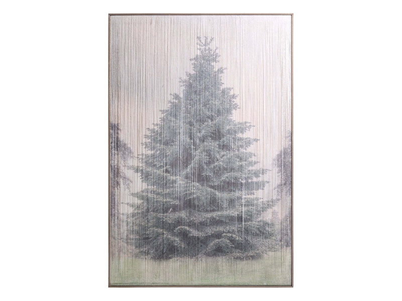 Chic Antique talvinen taulu led valoilla 84*55,5*2,5cm, vihreä