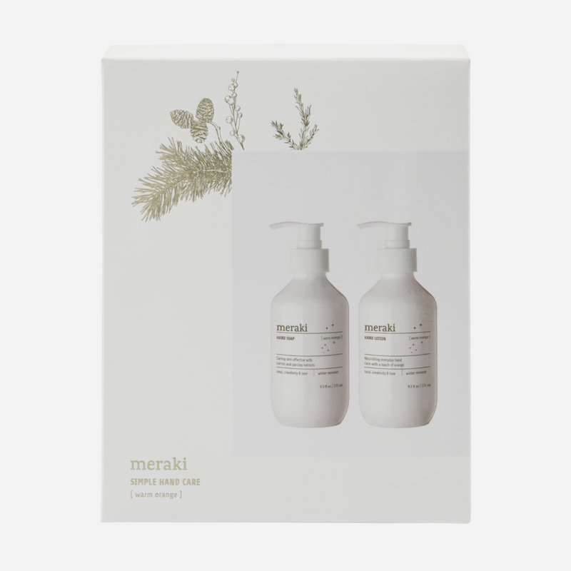 Meraki Winter Moment Warm Orange lahjapakkaus käsisaippua ja käsivoide 275ml