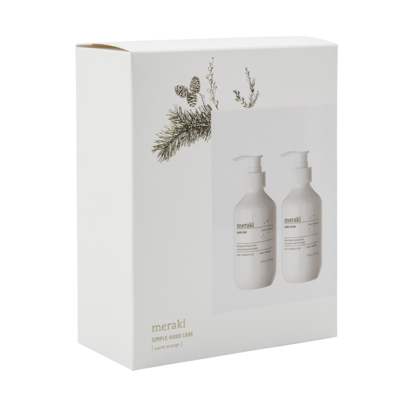 Meraki Winter Moment Warm Orange lahjapakkaus käsisaippua ja käsivoide 275ml