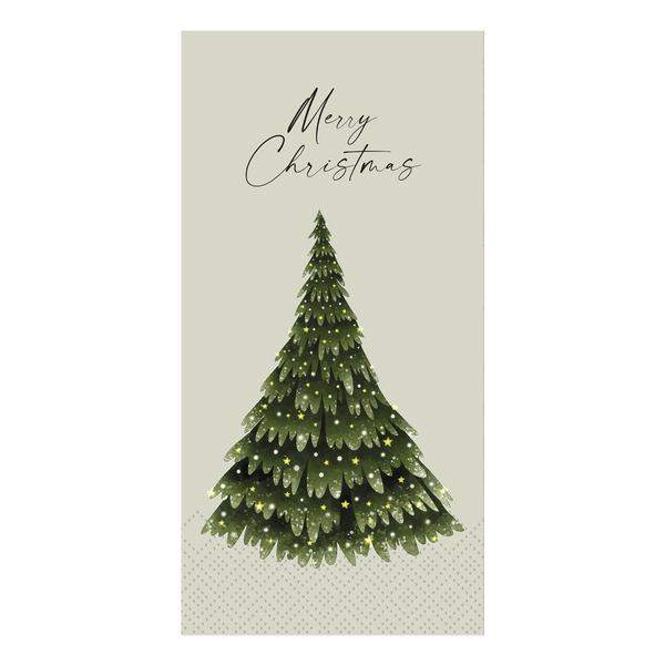 Chic Antique Christmas tree & Merry Christmas paperiservetit 20*10cm, vihreä