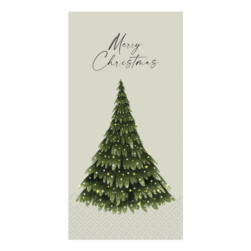 Chic Antique Christmas tree & Merry Christmas paperiservetit 20*10cm, vihreä