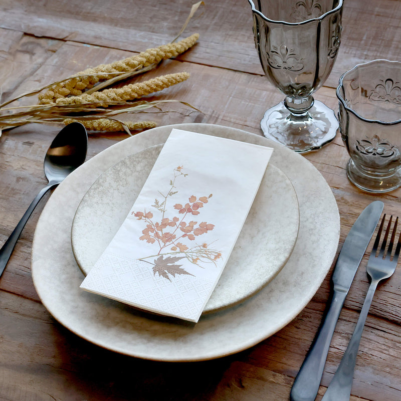 Chic Antique twigs &amp; leaves paperiservetit 16kpl 20*10cm, ruskea lehtikuvio