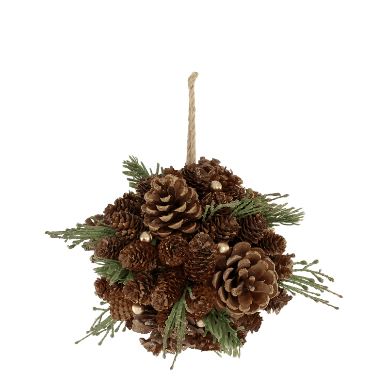 Chic Antique joulukoriste kävyillä ø16cm, vihreä/ruskea