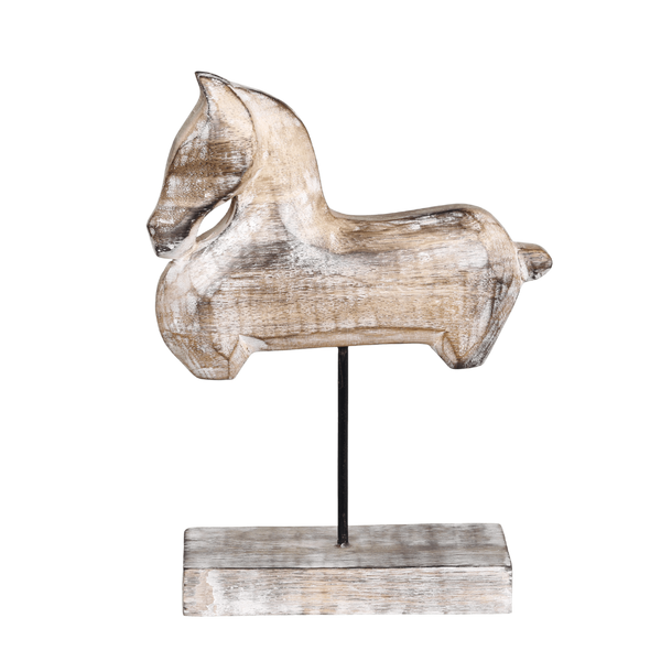 Chic Antique puuhevonen jalustalla 23*17*6cm, nature