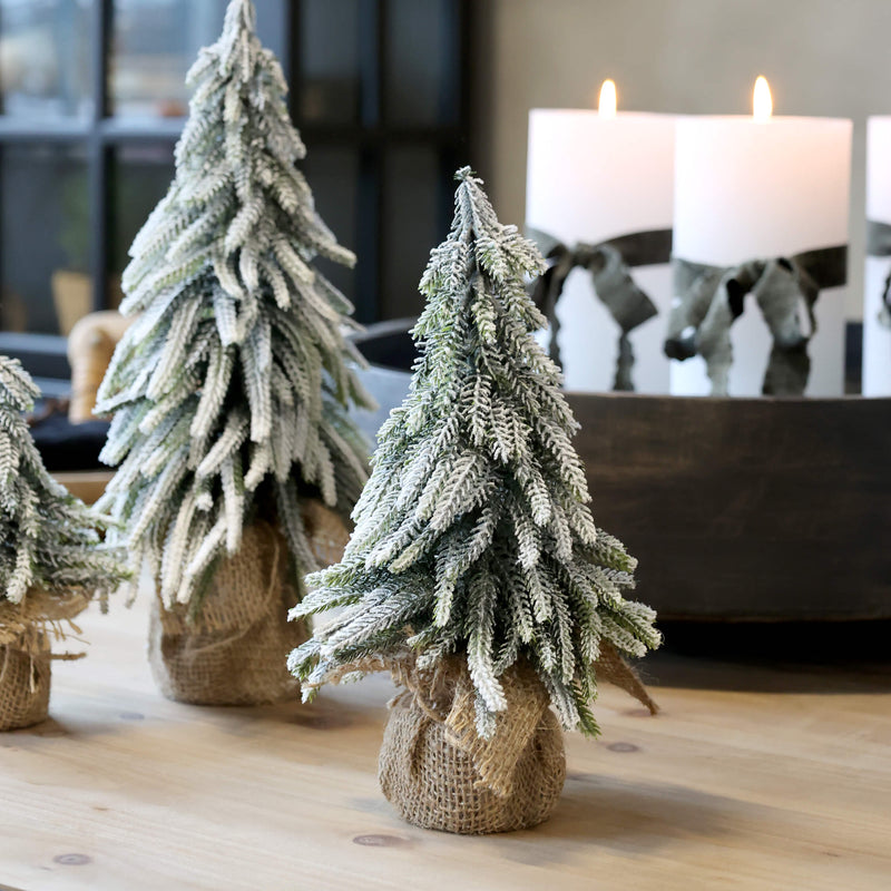 Chic Antique joulukuusi huurteella 27cm, vihreä