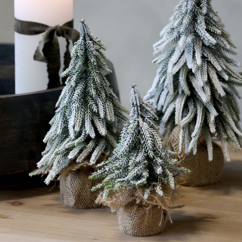 Chic Antique joulukuusi huurteella 27cm, vihreä