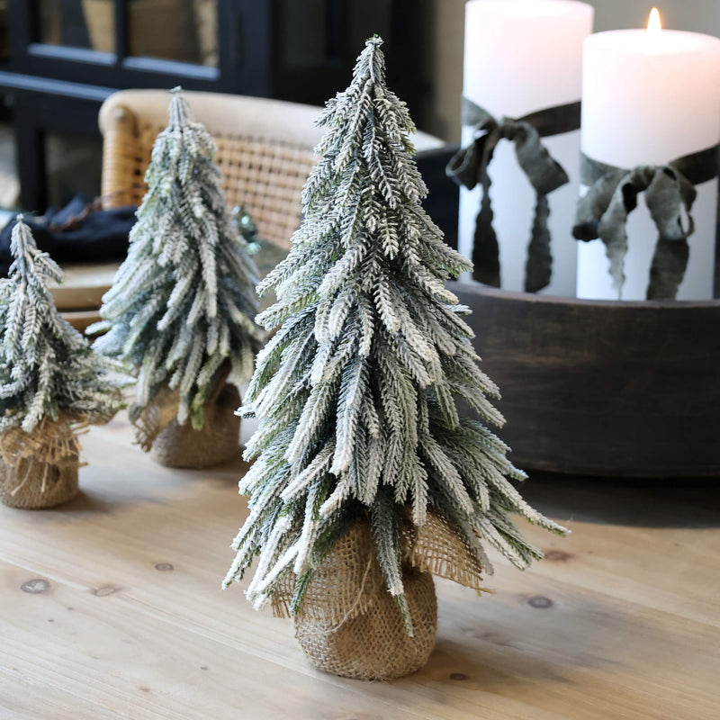 Chic Antique joulukuusi huurteella 35cm, vihreä