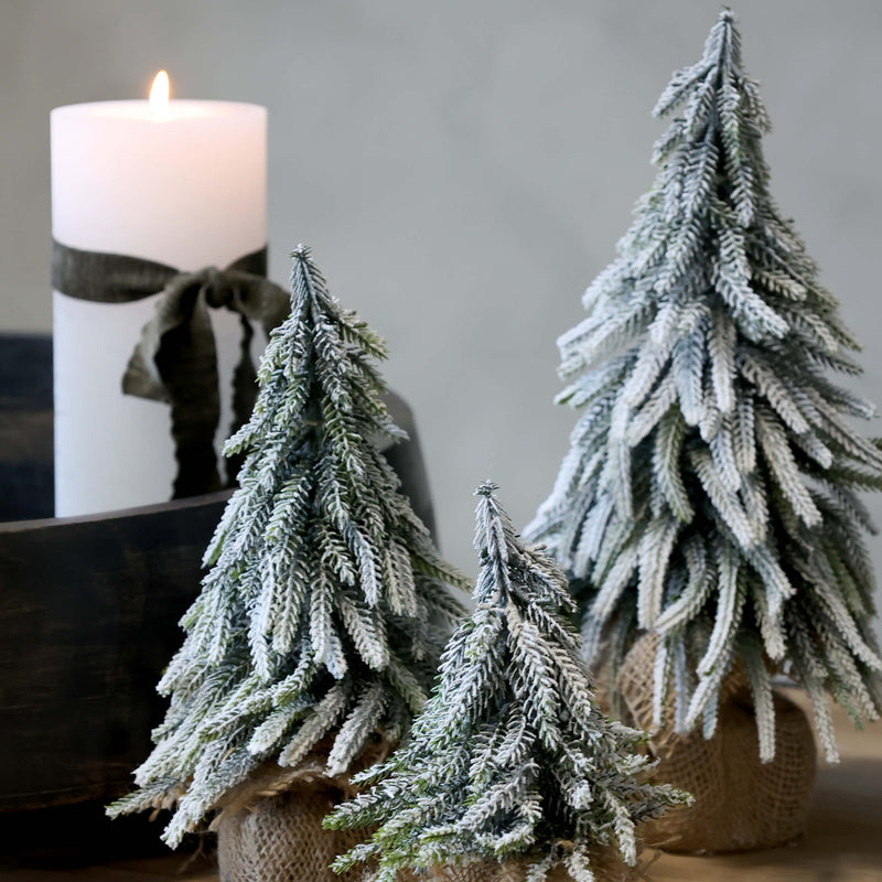 Chic Antique joulukuusi huurteella 35cm, vihreä