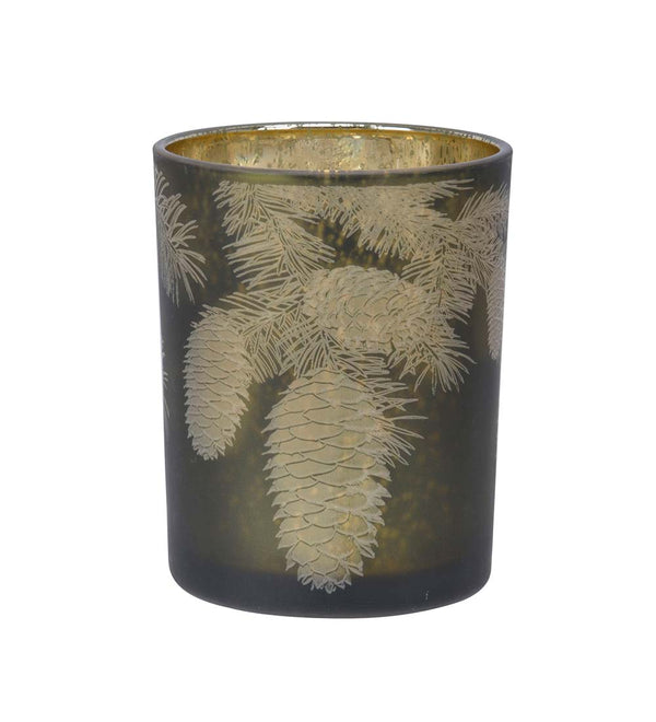 Holmen Amedo kynttilälyhty lasia 12*10cm, vihreä