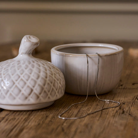 Holmen Nali keraaminen säilytysrasia 11*8cm, valkoinen