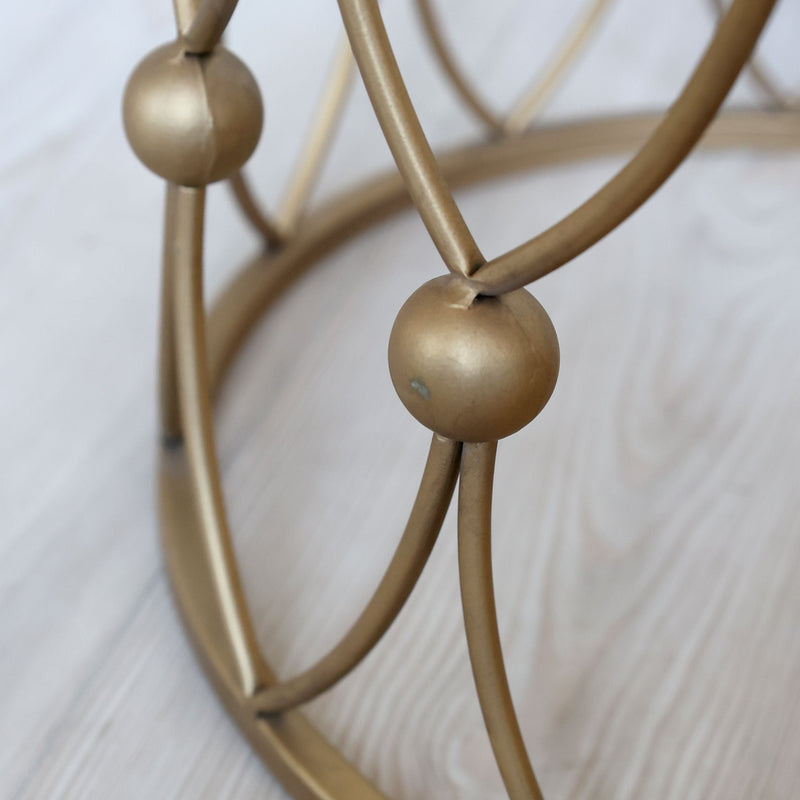 Chic Antique sivupöytä lasikannella 55*45cm, antiikkimessinki