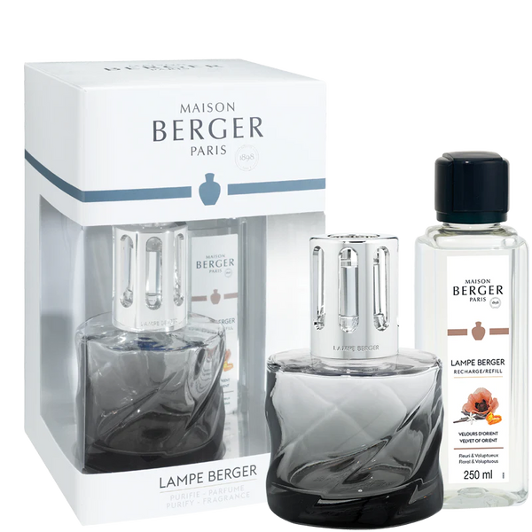 Maison Berger lahjapakkaus Black Spiral lamppu ja Velvet of Orient tuoksu 250ml