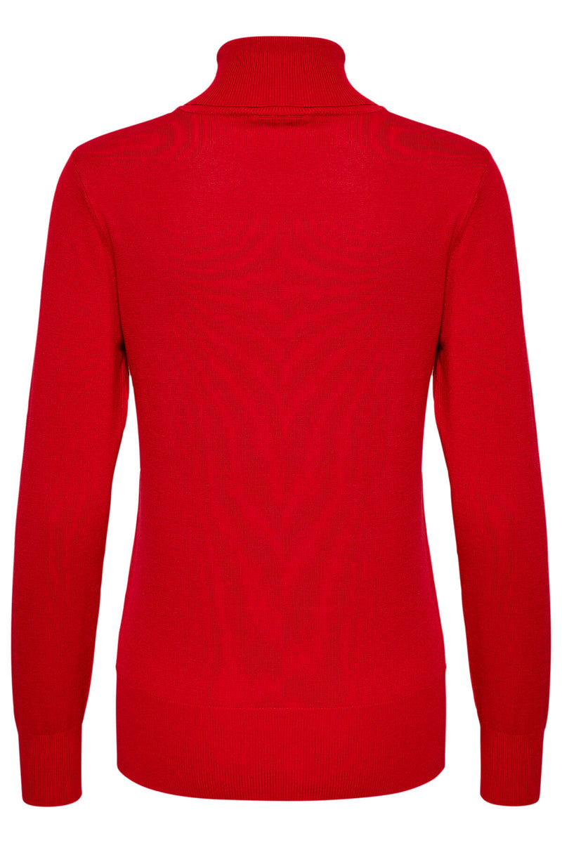 Kaffe KAAstrid pitkähihainen paita poolokauluksella, punainen