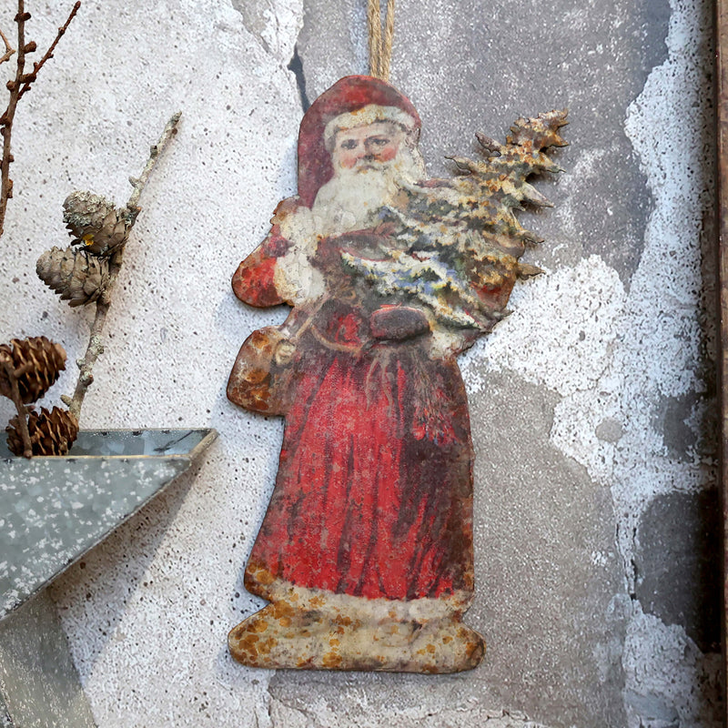 Chic Antique Vintage joulupukki seinäkoriste 30,5*16cm, punainen