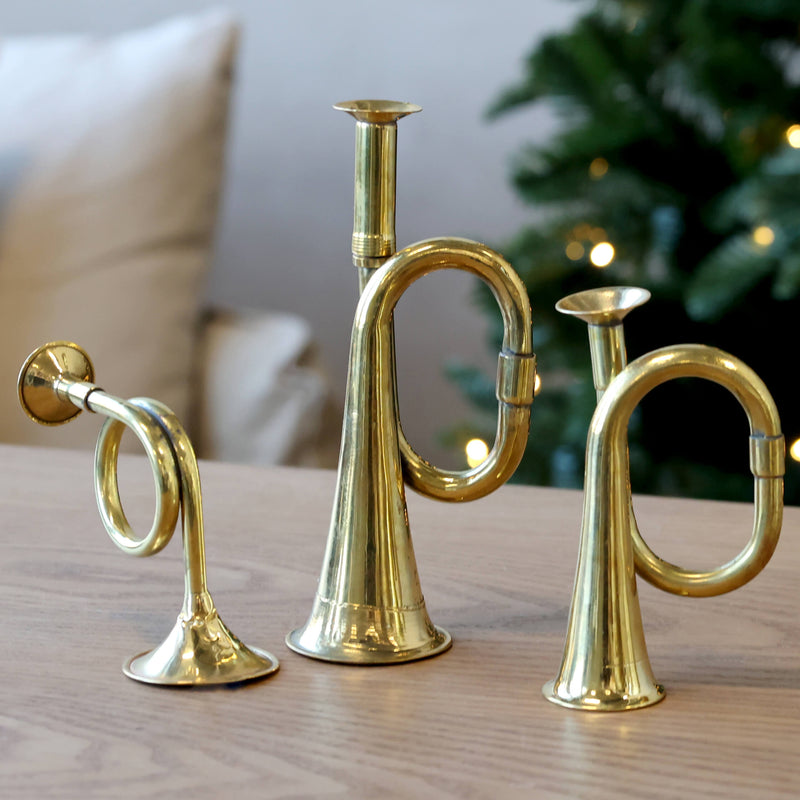 Chic Antique trumpetti joulukoristeet 3kpl, messinki