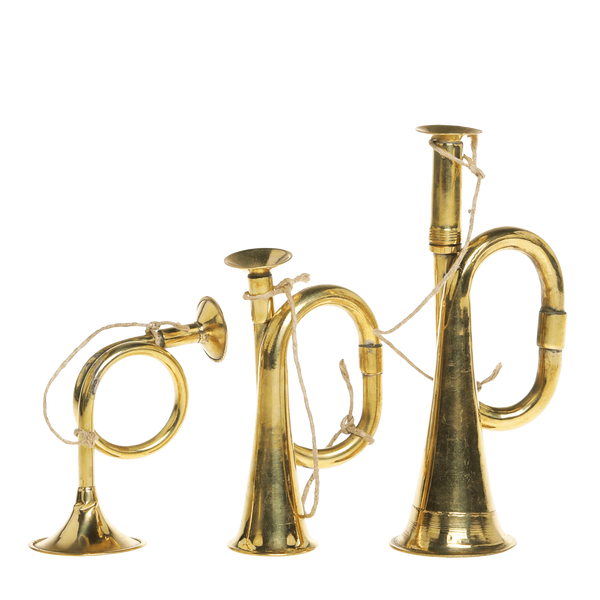 Chic Antique trumpetti joulukoristeet 3kpl, messinki