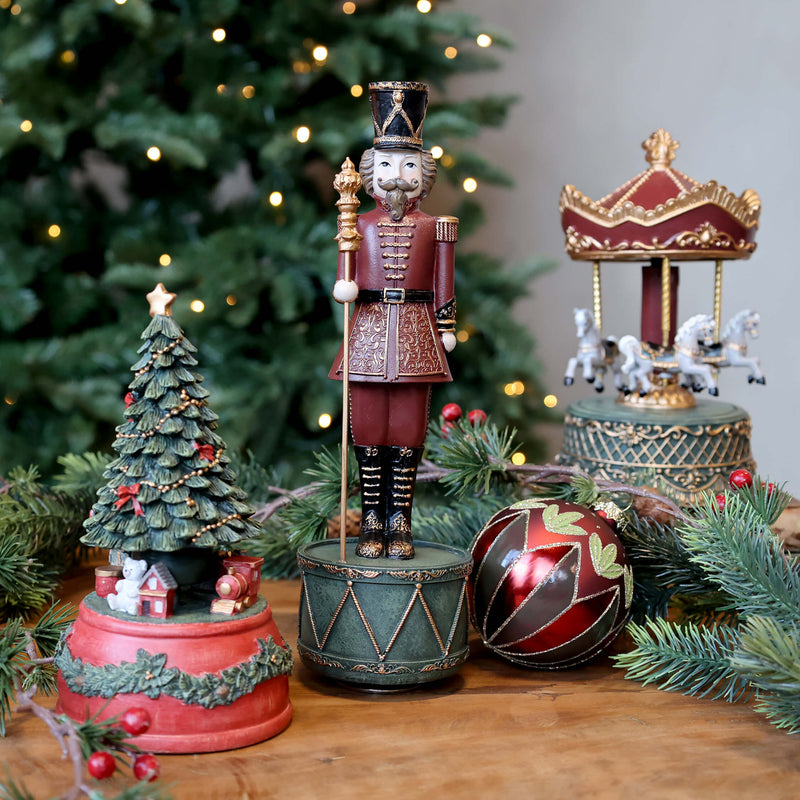 Chic Antique Pähkinänsärkijä soittorasia 28*8,5cm, punainen