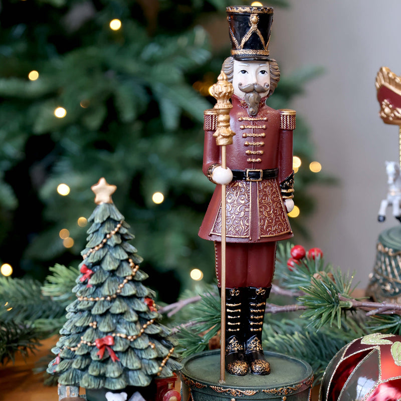 Chic Antique Pähkinänsärkijä soittorasia 28*8,5cm, punainen