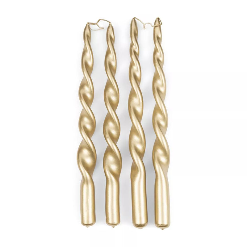 Rivièra Maison Twisted Dinner Candles gold 4kpl