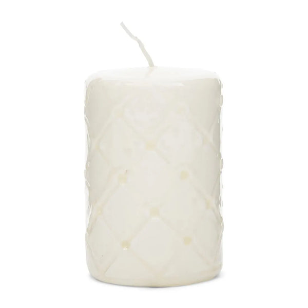 Rivièra Maison Pillar Candle Padded white 7*10cm