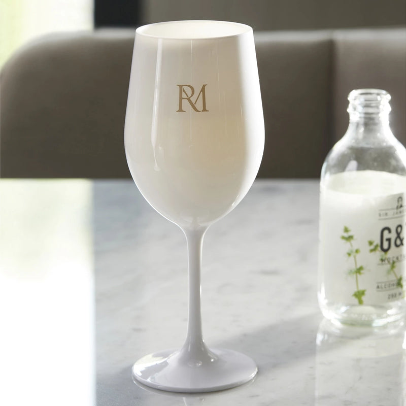 Rivièra Maison RM Monogram Outdoor Wine Glass white