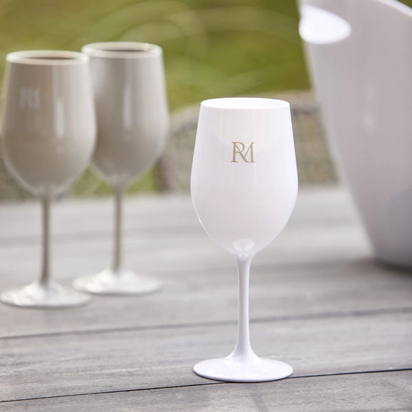 Rivièra Maison RM Monogram Outdoor Wine Glass white