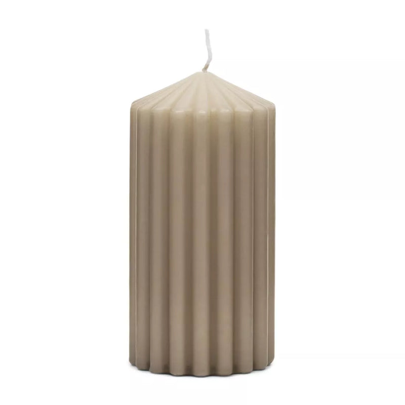 Rivièra Maison Rib Pillar Candle flax 7*13cm