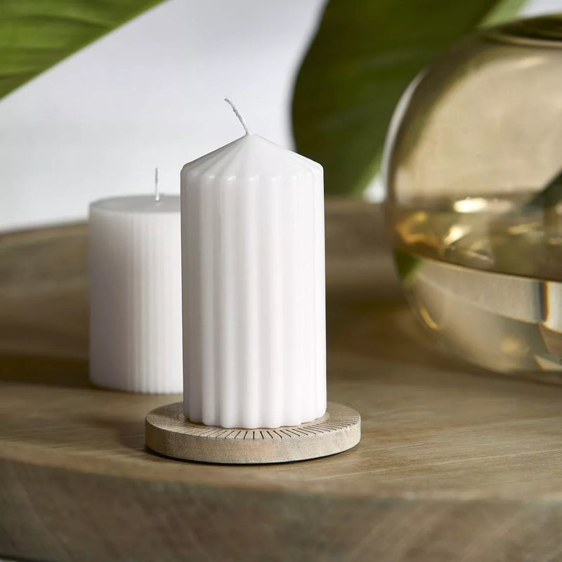 Rivièra Maison Rib Pillar Candle whisper white 7*13cm
