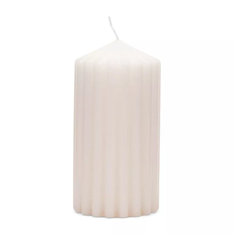 Rivièra Maison Rib Pillar Candle whisper white 7*13cm