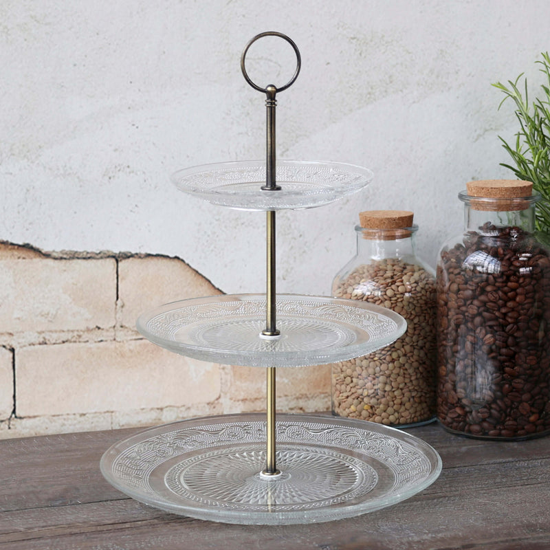 Chic Antique lasinen etagère 35*26cm, kirkas lasi