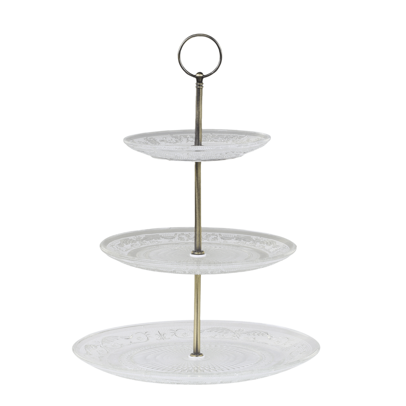 Chic Antique lasinen etagère 35*26cm, kirkas lasi