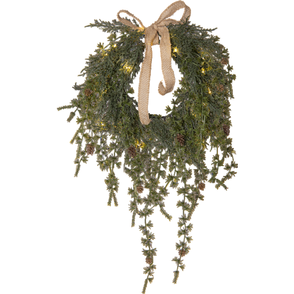 Star Trading Barr kranssi led-valoilla ø35cm, vihreä