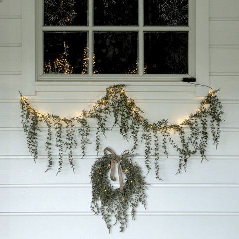 Star Trading Barr kranssi led-valoilla ø35cm, vihreä