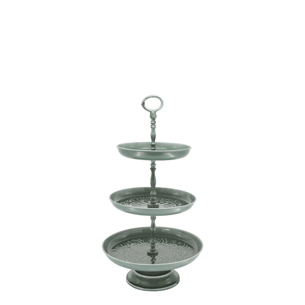 Chic Antique kolmekerroksinen etagère metallia 58*31cm, vihreä