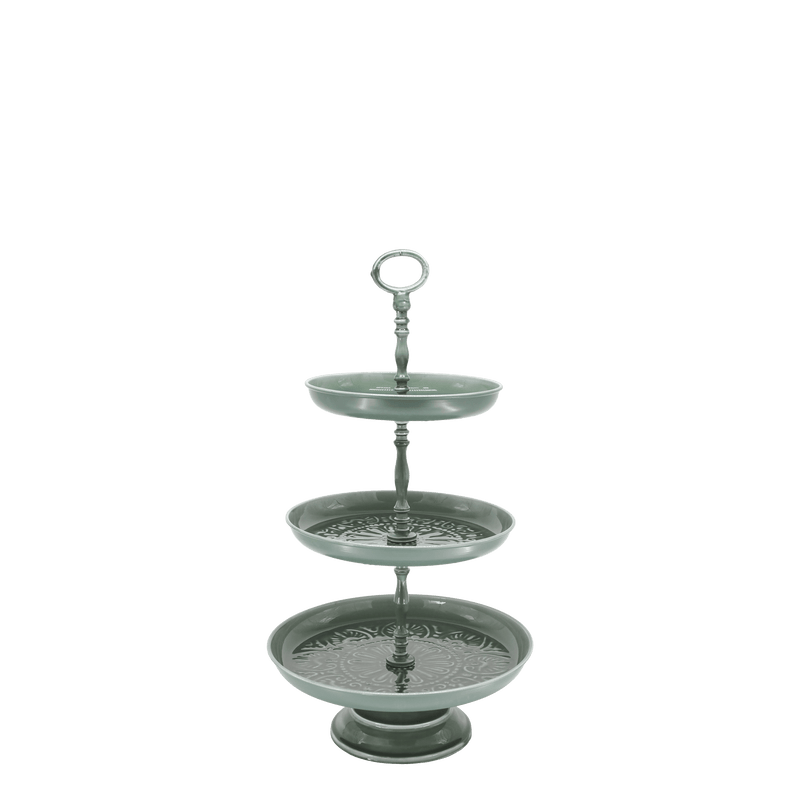 Chic Antique kolmekerroksinen etagère metallia 58*31cm, vihreä