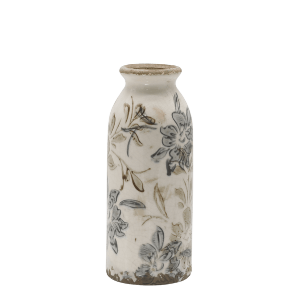 Chic Antique Croix maljakko 20*8cm, sininen/beige/kermanvalkoinen