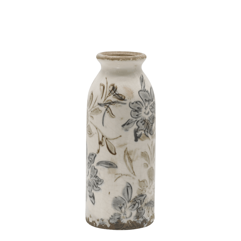 Chic Antique Croix maljakko 20*8cm, sininen/beige/kermanvalkoinen