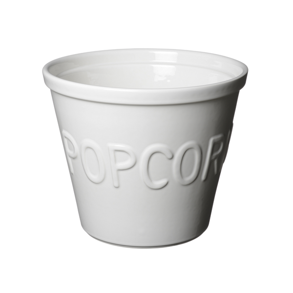 Bruka Design Popcorn kulho 22*19cm, valkoinen valkoisella tekstillä