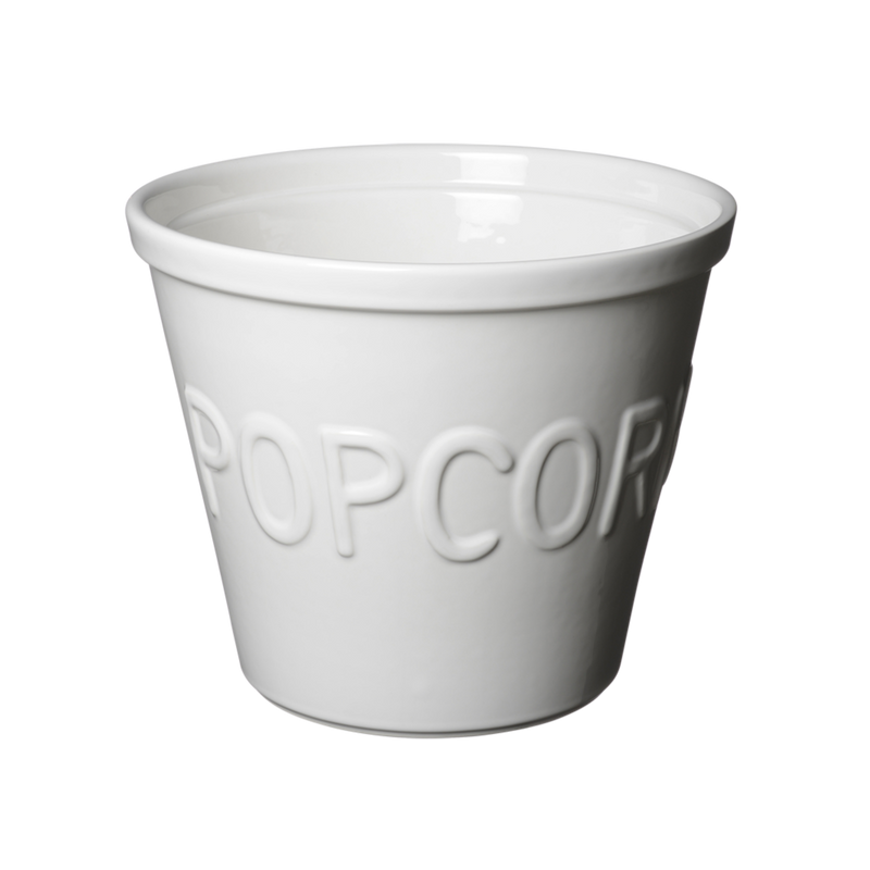 Bruka Design Popcorn kulho 22*19cm, valkoinen valkoisella tekstillä
